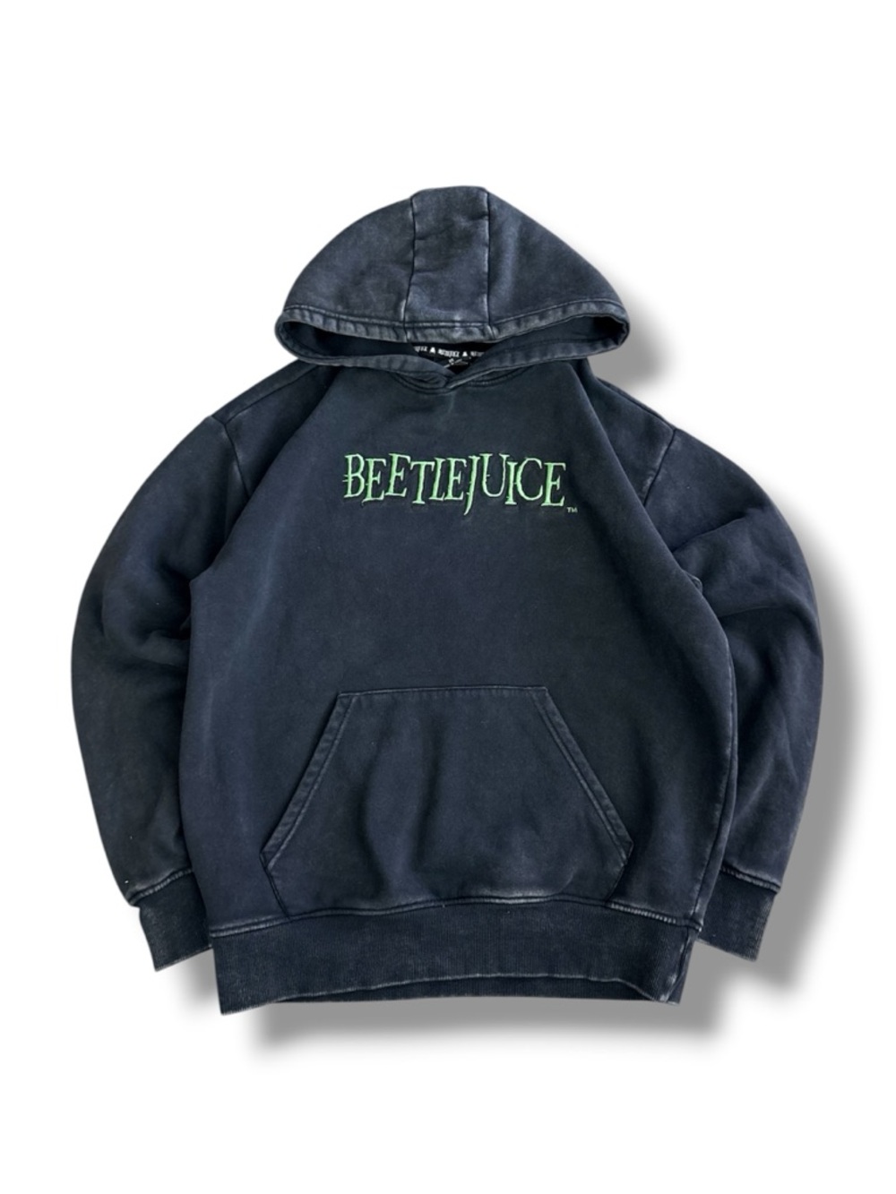 Disney Beetlejuice Hoodie Charcoal Wash Sz XS